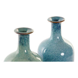Vase DKD Home Decor Blau grün Metall Porzellan 30 x 40 cm 11 x 11 x 30 cm (2 Stück)