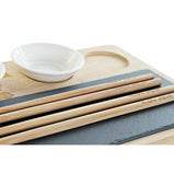 Sushi-Set DKD Home Decor PC-186227 Weiß Schwarz natürlich Bambus Tafel Moderne Orientalisch 28,5 x 18,5 x 2,6 cm (9 Stücke) (28,