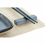 Sushi-Set DKD Home Decor Schwarz natürlich Metall Bambus Steingut Orientalisch 30 x 40 cm 27,8 x 17,8 x 3 cm (7 Stücke) (27,8 x