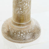 Kerzenleuchter DKD Home Decor Weiß Braun Metall Kunststoff Mango-Holz blumig Indianer 12,5 x 12,5 x 31 cm