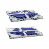 Tischdecke und Servietten DKD Home Decor Blau Weiß 150 x 150 x 0,5 cm (2 Stück)