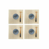 Sushi-Set DKD Home Decor 14,5 x 14,5 x 31 cm Blau Steingut Orientalisch (16 Stücke)