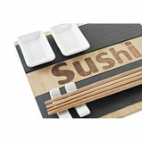 Sushi-Set DKD Home Decor Schwarz natürlich Bambus Tafel Orientalisch 25 x 22 x 3 cm