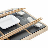 Sushi-Set DKD Home Decor Bambus Tafel Schwarz natürlich Orientalisch 25 x 19 x 3 cm
