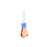 Kerzenschale DKD Home Decor Blau Bernstein zweifarbig Kristall 7 x 7 x 12 cm