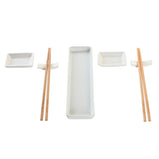 Sushi-Set DKD Home Decor 24 x 7 x 2 cm natürlich Weiß Steingut Orientalisch