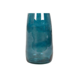Vase DKD Home Decor 18 x 18 x 80 cm Blau Verre trempé