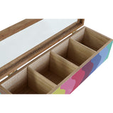 Teebox DKD Home Decor Weiß Bunt Holz MDF (4 Stück)