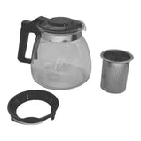 Teekanne Schwarz Durchsichtig Silberfarben Glas Kunststoff 900 ml
