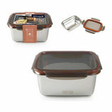 Lunchbox hermetisch Quttin rechteckig Edelstahl Silberfarben Stahl 2,6 L (12 Stück)