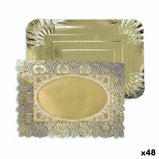 Tablett für Snacks Algon Gold rechteckig 23 x 29,5 x 1 cm (48 Stück)