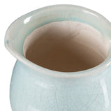 Vase 20 x 15 x 17,5 cm aus Keramik türkis