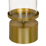 Kerzenschale 15,5 x 15,5 x 25 cm Kristall Gold Metall
