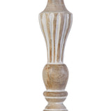 Kerzenschale 14 x 14 x 37,5 cm Metall Holz Weiß (3 Stück)