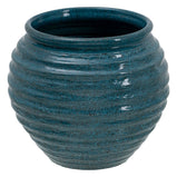 Blumentopf 39 x 39 x 37 cm aus Keramik Blau