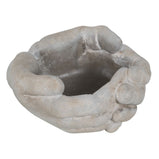 Blumentopf Grau Zement Hand 24 x 22 x 12 cm