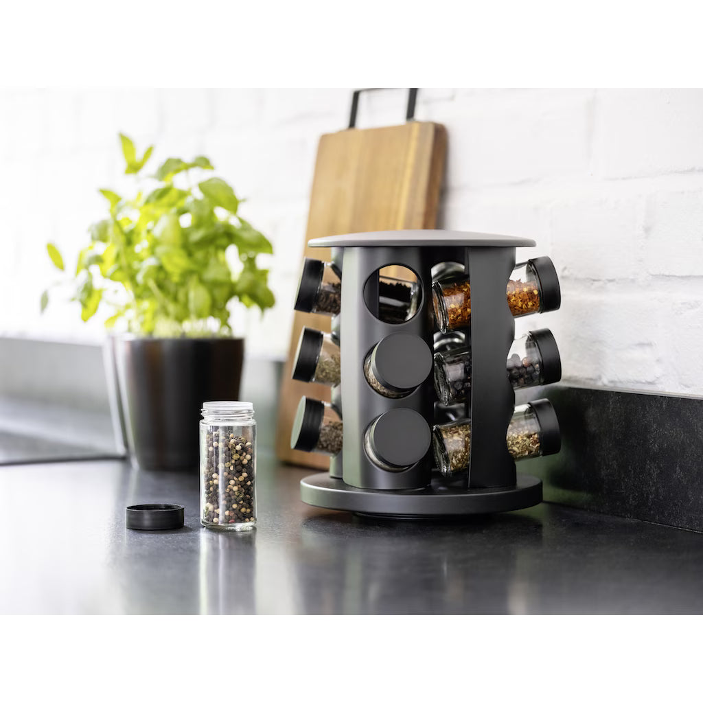 ERNESTO® Gewürzregal, drehbar, mit 9 Glasbehältern