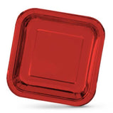 Geschirr-Set Algon karriert Pappe Einwegartikel 23 x 23 x 1,5 cm Rot 10 Stück