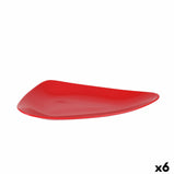 Tablett für Snacks aus Keramik Rot 31 x 18 x 4 cm (6 Stück)