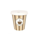 Gläserset Algon mit Deckel Einwegartikel Kaffee Pappe 6 Stücke 250 ml (20 Stück)