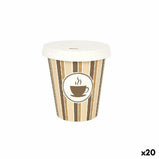 Gläserset Algon mit Deckel Einwegartikel Kaffee Pappe 6 Stücke 250 ml (20 Stück)