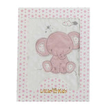 Babydecke Elefant Rosa Stickerei Beidseitig 100 x 75 cm