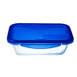 Lunchbox hermetisch Pyrex Cook&go 30 x 23 cm 3,3 L rechteckig Blau Glas (4 Stück)