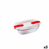 Lunchbox hermetisch Pyrex Cook & Heat rechteckig 400 ml 17 x 10 x 5 cm Durchsichtig Glas (5 Stück)