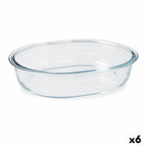 Kochschüssel Pyrex Classic Oval Durchsichtig Glas 25 x 20 x 6 cm (6 Stück)