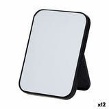 Spiegel mit Montageklemme Weiß Schwarz Polypropylen 1,7 x 20 x 14 cm (12 Stück)