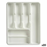 Besteckkasten Weiß Kunststoff 30 x 4,5 x 38 cm (20 Stück)