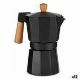 Italienische Kaffeemaschine Holz Aluminium 300 ml (12 Stück)