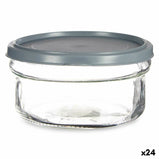 Runde Lunchbox mit Deckel Grau Kunststoff 415 ml 12 x 6 x 12 cm (24 Stück)