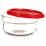 Runde Lunchbox mit Deckel Rot Kunststoff 415 ml 12 x 6 x 12 cm (24 Stück)