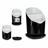 Abtropfbehälter für Besteck Smoking Weiß Schwarz Kunststoff 12 x 19 x 12,5 cm (12 Stück)