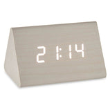 Digitale Desktop-Uhr Weiß PVC Holz MDF 11,7 x 7,5 x 8 cm (12 Stück)