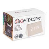 Digitale Desktop-Uhr Weiß PVC Holz MDF 11,7 x 7,5 x 8 cm (12 Stück)