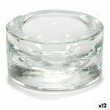 Kerzenschale Durchsichtig Glas 7 x 3,5 x 7 cm (12 Stück)
