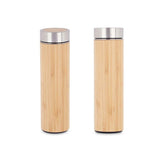 Thermosflasche 500 ml natürlich Metall Bambus (6 Stück)