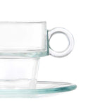 Tasse mit Untertasse Durchsichtig Glas 90 ml (6 Stück)