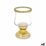 Kerzenschale Glas Gold Stahl 12 x 19,5 x 12 cm (6 Stück)