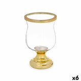 Kerzenschale Glas Gold Stahl 15,5 x 26 x 15,5 cm (6 Stück)