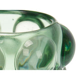 Kerzenschale Mikrosphären grün Kristall 8,4 x 9 x 8,4 cm (12 Stück)