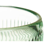Kerzenschale Streifen grün Kristall 7,5 x 7,8 x 7,5 cm (12 Stück)