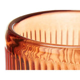 Kerzenschale Streifen Orange Kristall 7,5 x 7,8 x 7,5 cm (12 Stück)