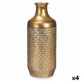 Vase Gold Metall 16 x 42 x 16 cm (4 Stück) Mit Relief