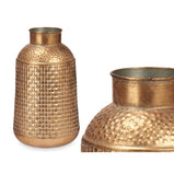 Vase Gold Metall 22,5 x 39,5 x 22,5 cm (4 Stück) Mit Relief