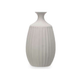 Vase Grau aus Keramik 21 x 39 x 21 cm (2 Stück) Streifen