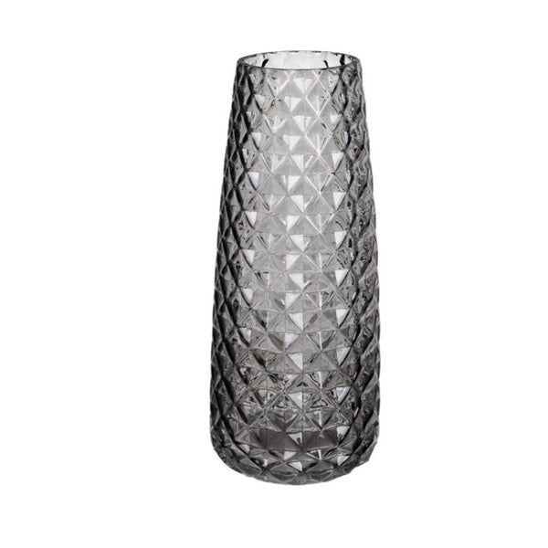Vase grau Glas 10x23,5x10 cm