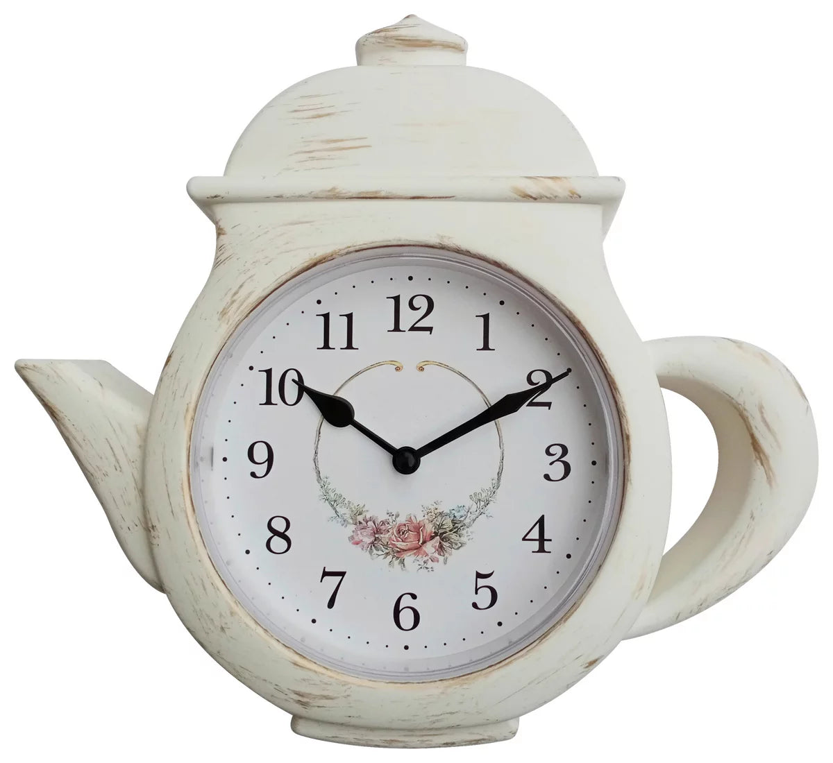 Teekanne Wanduhr weiß 3,5x25,7x24,5 cm